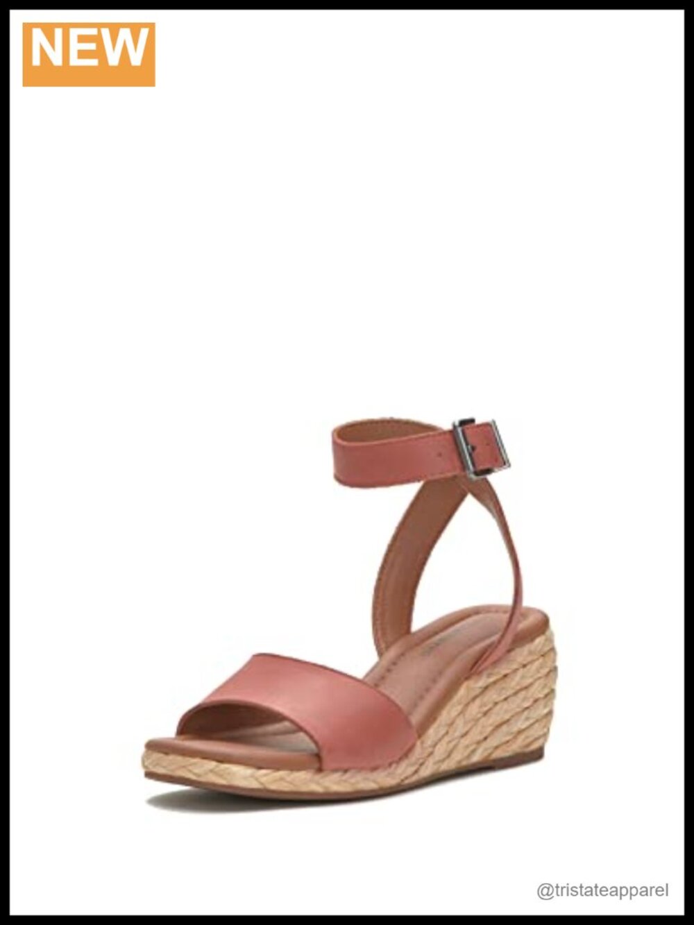 Leather Wedge Sandals Buckle Ankle Strap Open Toe Walking